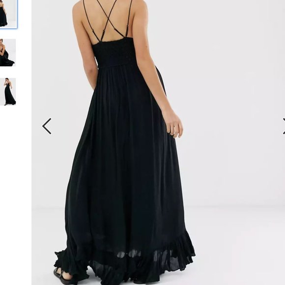 Free People Adella Dress Maxi Black XS - Picture 6 of 6